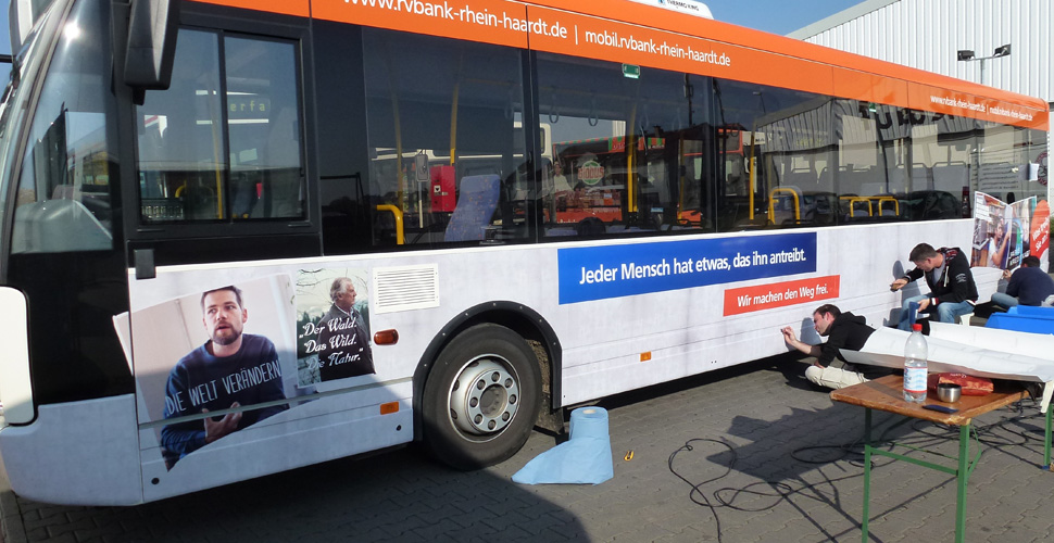 Busbeklebung VR Bank Rhein-Haardt