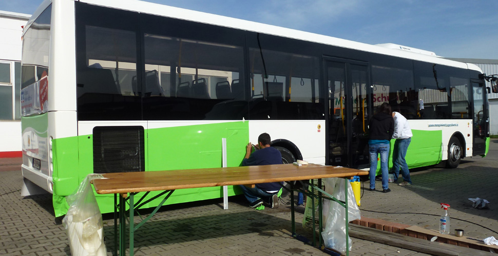 Busbeklebung VR Bank Rhein-Haardt