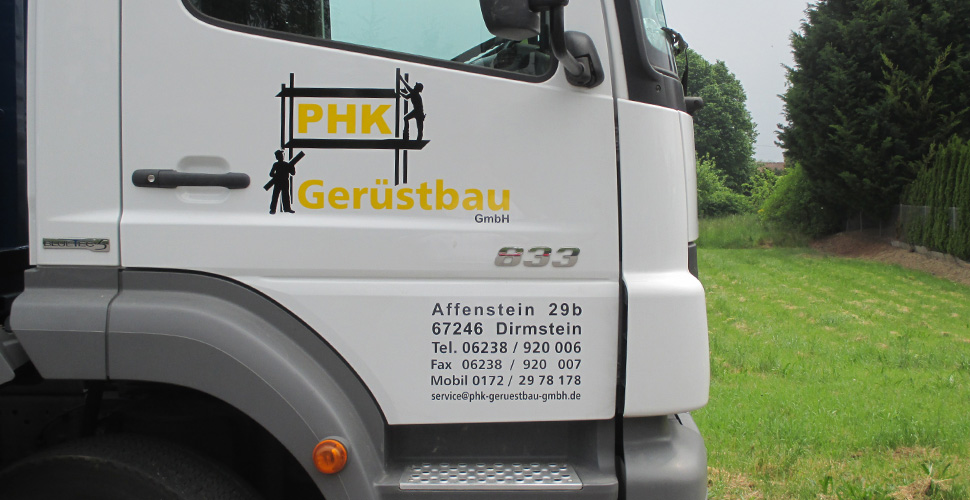 PHK Gerüstbau GmbH Fahrzeugbeschriftung