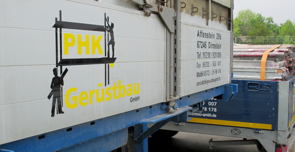 PHK Gerüstbau GmbH Fahrzeugbeschriftung