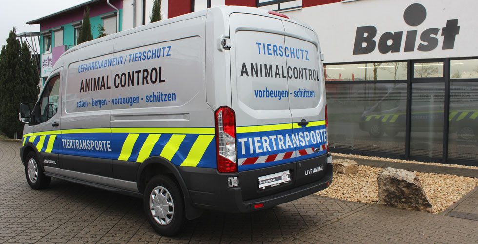 Fahrzeugbeschriftung Transportwagen Tierrettung, Rhein-Neckar