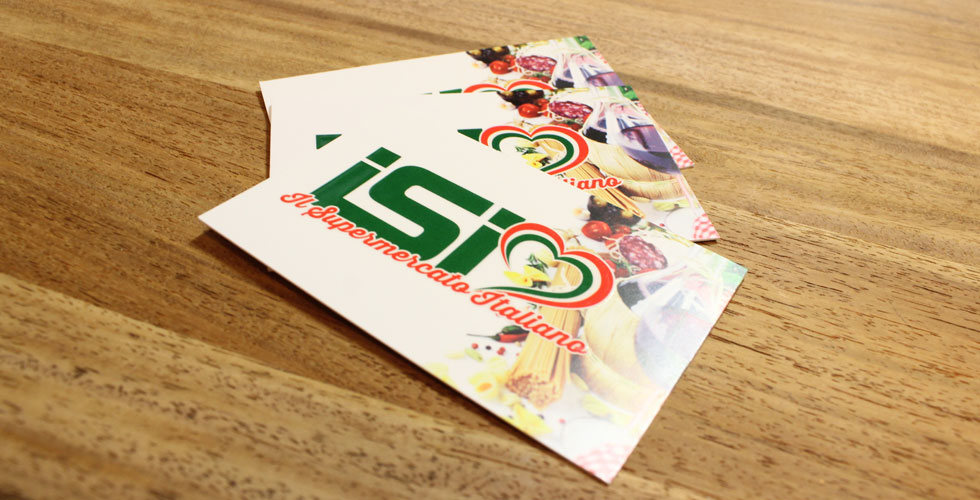Geschäftsausstattung für ISI GmbH, Italienischer Supermarkt