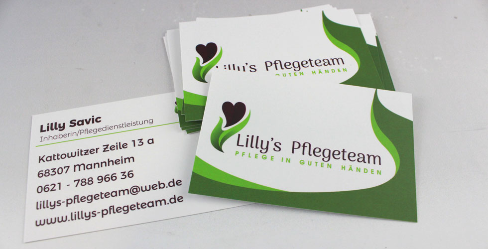 Visitenkarte für Lillys Pflegedienst in Mannheim