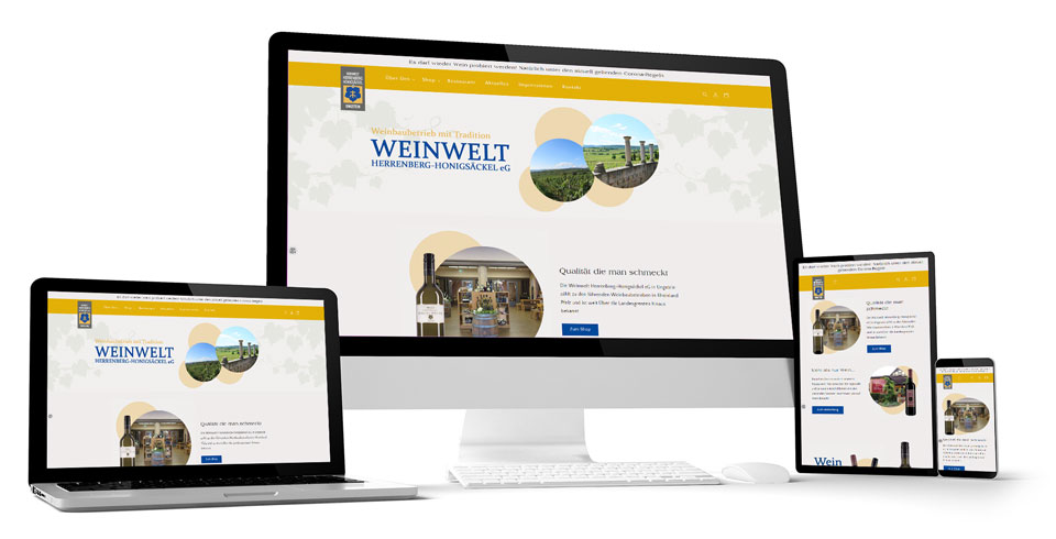 Weinwelt Ungstein Onlineshop Einrichtung und Gestaltung