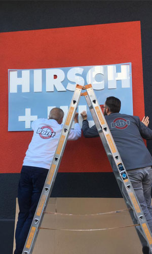 Profilbuchstaben der Filiale Hirsch + Ille in Mannheim