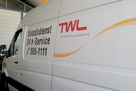 Fahrzeugbeschriftung E-Fahrzeuge der TWL